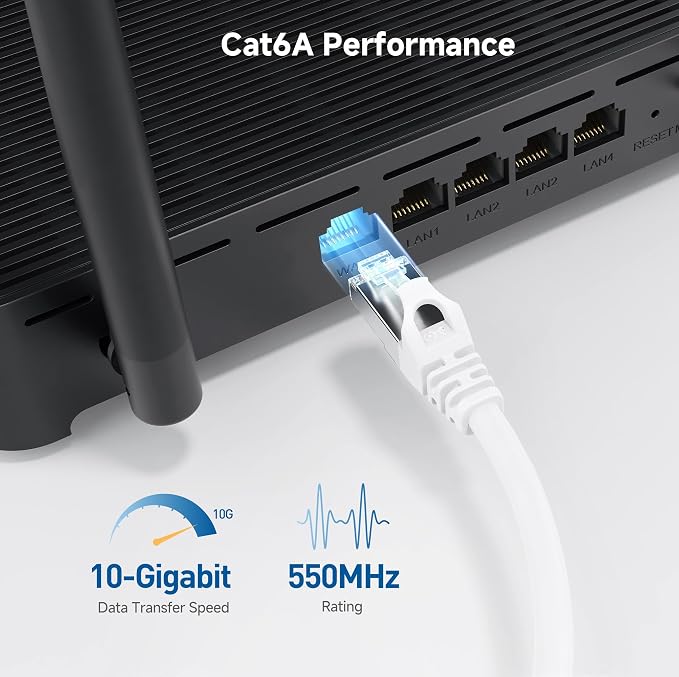 Cable Matters 10Gbps 5-Pack Snagless Shielded Cat 6A Ethernet Cable - 5ft - Image 3