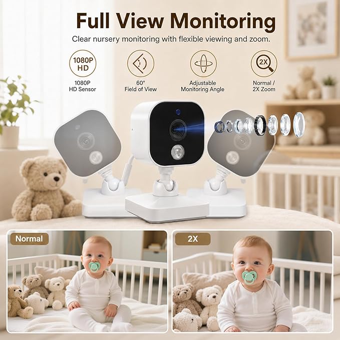 Baby Monitor with Camera and Audio, No WiFi Baby Monitor with 2.8" IPS Screen - Image 4