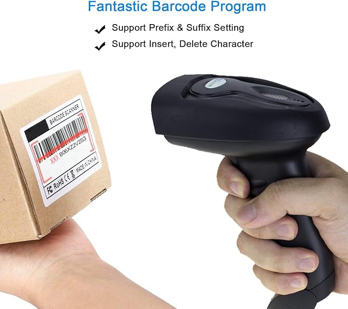 NETUM Wireless Barcode Scanner, 2 in 1 2.4G Wireless & USB Wired 1D Laser - Image 7