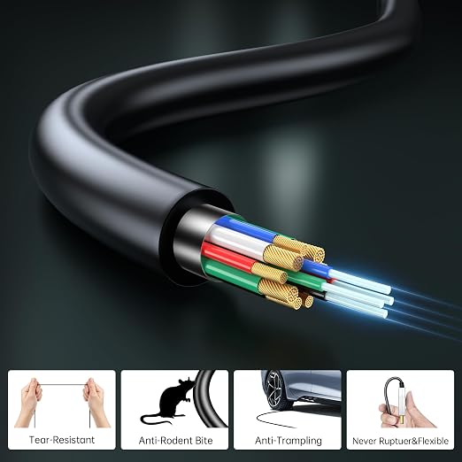 4K Fiber Optic HDMI Cable 35ft, 4K 60Hz 18Gbps HDR10 HDCP2.3 3D Slim Flexible - Image 3