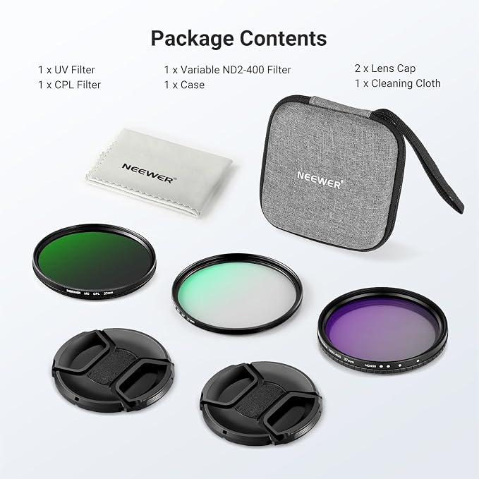 NEEWER 37mm Variable ND + CPL + UV Filter Kit - Image 9
