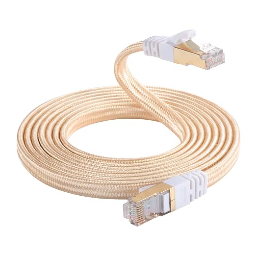 DanYee Cat 7 Ethernet Cable, Nylon 50ft CAT7 High Speed Professional Gold - Image 6