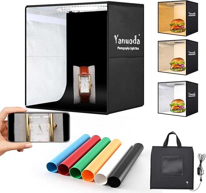 Light Box Photography 12x12'', Tabletop Photo Box Booth by Yanuoda