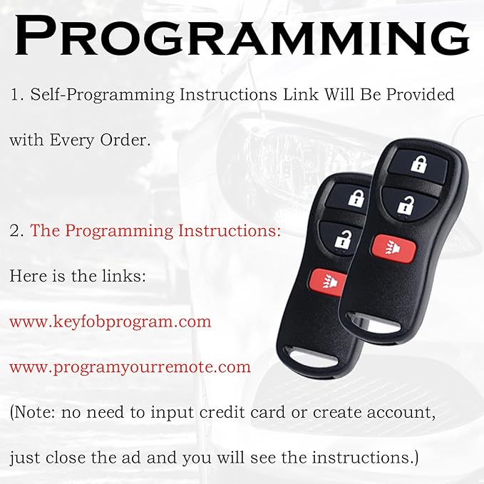 SUPALAND Keyless Entry Remote Control Key Fob Replacement Fits - Image 5