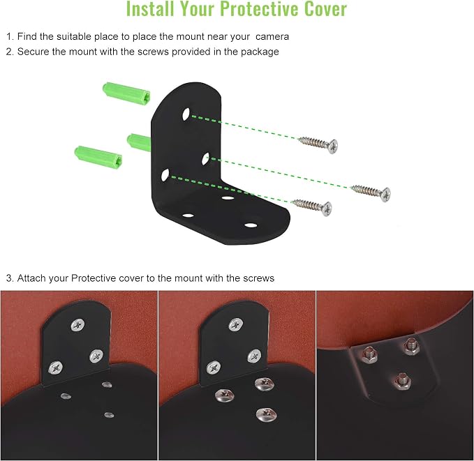 2 Pack Universal Sun Rain Shade Camera Cover Shield, Protective Roof - Image 6