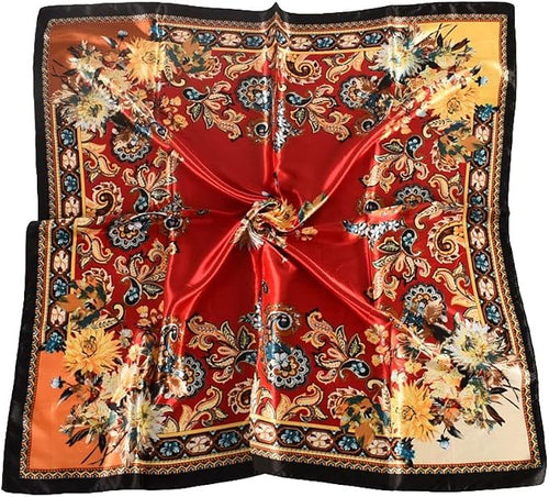 4Pcs Silk Head Scarves for Women Satin Hair Scarf 35”Large Square Bandana Silk - Image 2