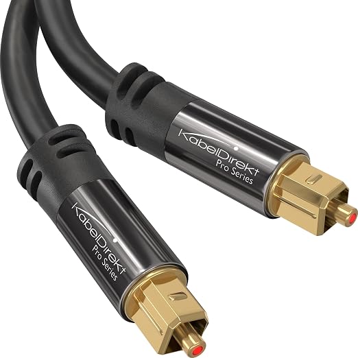 TOSLINK – Optical Audio Cable – 10ft – Designed in Germany – Fiber Optic Cable by Kabeldirekt