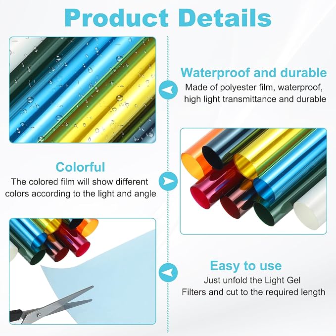 MECCANIXITY Lighting Gel Filter 39.4x39.4 Inch Lake Blue Color Correction Sheet - Image 3