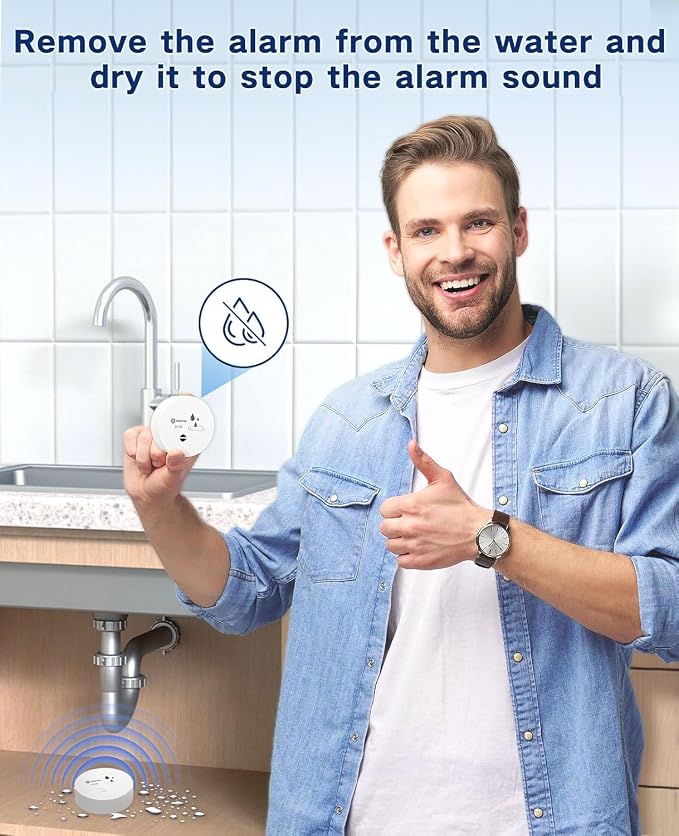 Geevon 3 Pack Water Leak Detectors, 100dB Water Sensor Alarms Flood Detector - Image 7