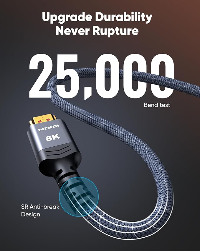 Highwings 8K Long HDMI Cable 20FT/6M 48Gbps, 2.1 High Speed HDMI 8K60Hz 4K120Hz - Image 5