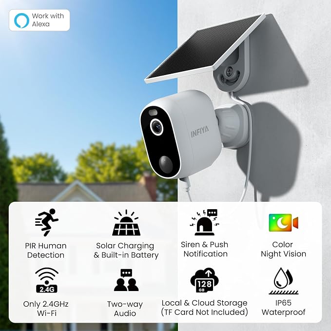 INFIYA Security Cameras Wireless Outdoor-Solar&Battery Powered 2K 2.4G Cameras - Image 2