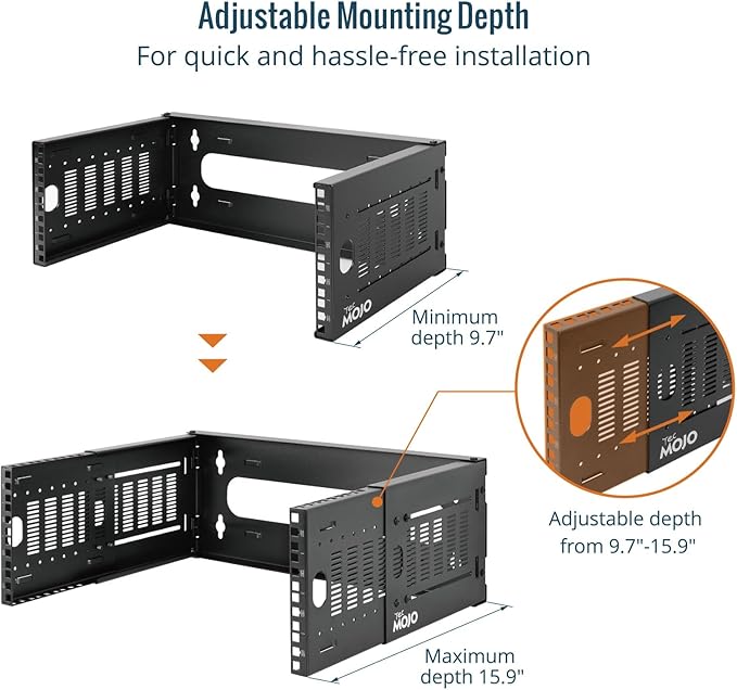 Tecmojo 6U Wall Mount Network Rack, Fits Shallow IT Equipments, 110 lbs Capacity - Image 4
