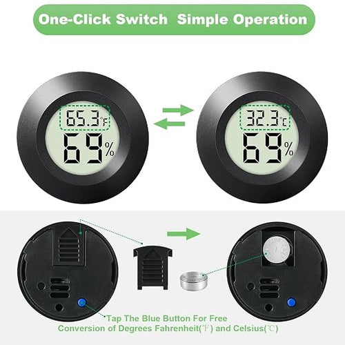 4-Pack Mini Hygrometer Thermometer Indoor Outdoor Round Humidity Meter - Image 2