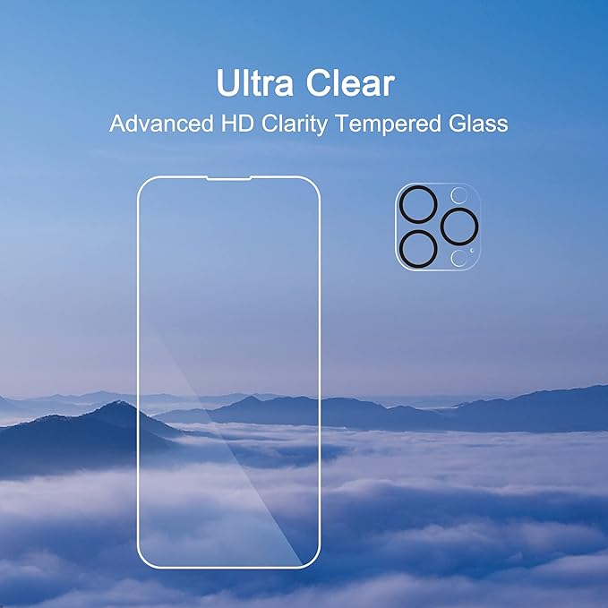 Ailun 3 Pack Screen Protector for iPhone 14 Pro + 3 Pack Camera Lens Protector - Image 4
