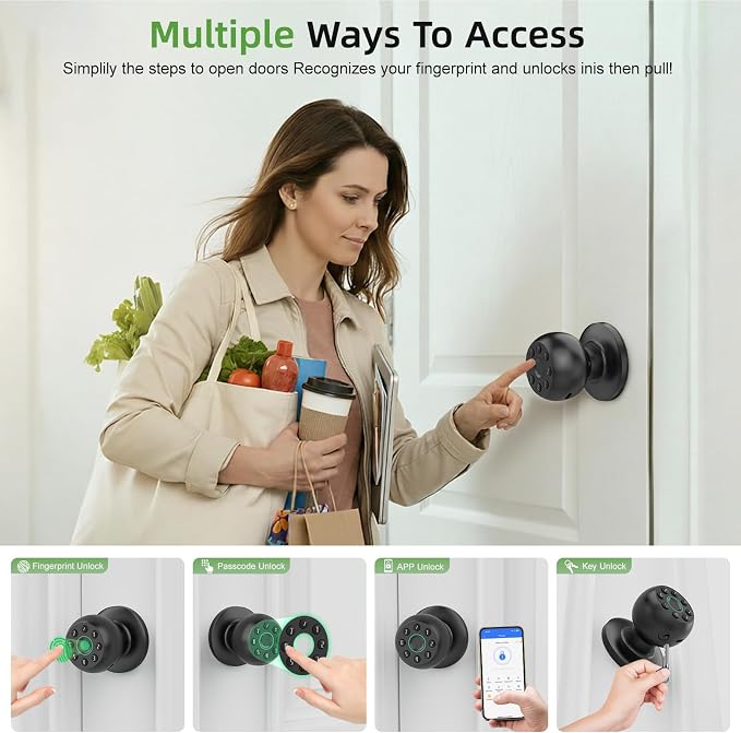 Fingerprint Door Knob, Smart Door Knob, Biometric Door Knob - Image 2