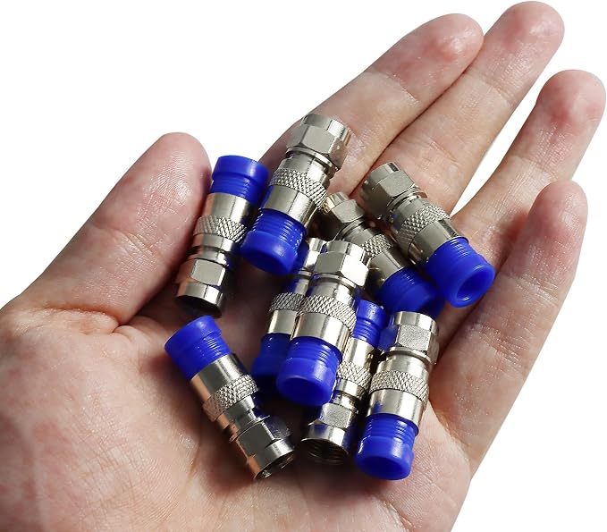 12Pcs RG6 F Type Connector Coaxial Compression Fitting, Cable Modem, Aerial - Image 4