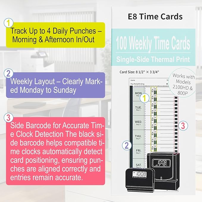 100 E8 Weekly Thermal Time Cards - Image 5