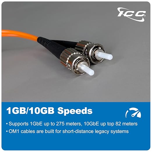 ICC SC to ST Duplex Multimode 62.5/125 Fiber Patch Cable, OFNR Riser, 2.0mm Zip - Image 3