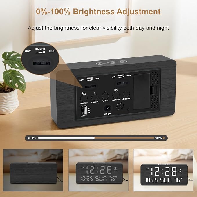 DreamSky Wooden Digital Alarm Clocks - Image 5