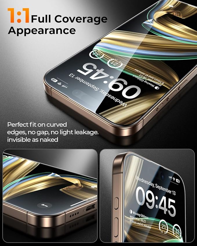 MRGLAS 4-Pack TOP 9H+ Glass for iPhone 15 Pro Screen Protector UNBREAK Tempered - Image 4