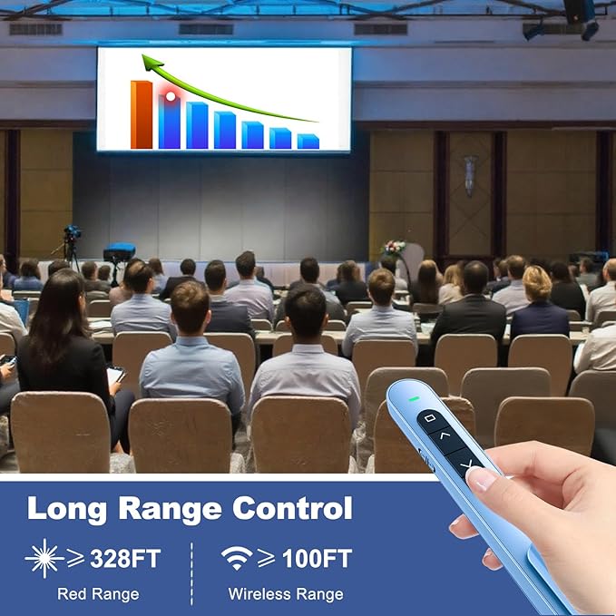 QUI Presentation Clicker with Volume Control, 2.4GHz USB Wireless Presenter - Image 5