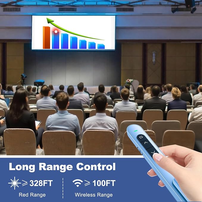 QUI Presentation Clicker with Volume Control, 2.4GHz USB Wireless Presenter - Image 6