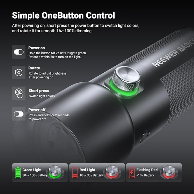 NEEWER Basics RGB Photography Flashlight, 4 Colors/20 GOBO - Image 5