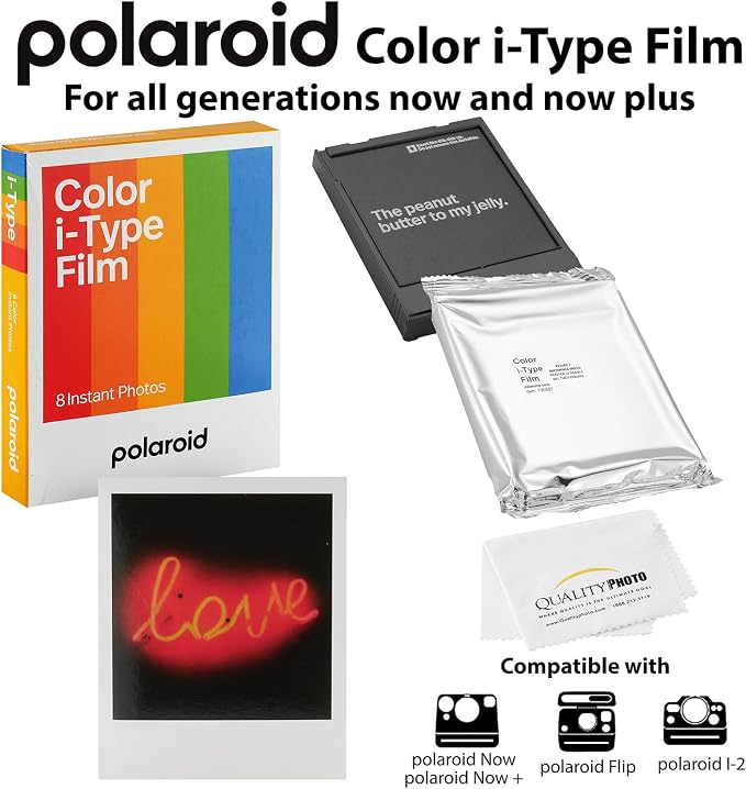 Polaroid Color I-Type Film for Now, i2 + Quality Photo Cloth, 8 Sheets - Image 2
