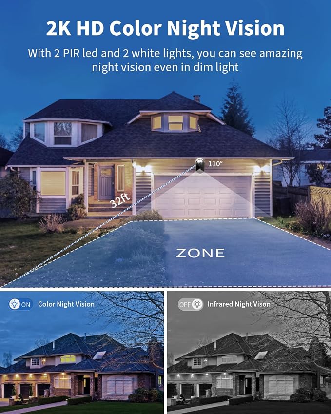 Security Cameras Wireless Outdoor, Battery Powered 2k Color Night Vision - Image 8