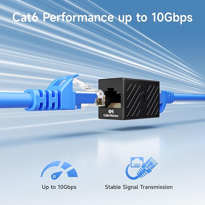 Cable Matters 5-Pack 10Gbps Cat 6 Ethernet Coupler in Black, Compatible - Image 3