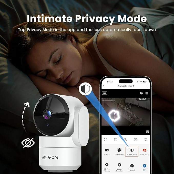 AMOROM Indoor Camera for Home Security 360°, 1080p Pet Cameras - Image 7