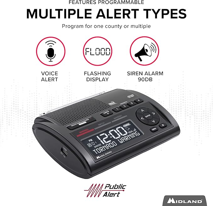 Midland - WR400 Weather Radio Deluxe - NOAA Emergency Alert Scanner – Home Use - Image 6