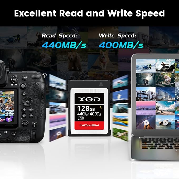 INDMEM XQD 128GB Memory Cards, 5X Tough MLC XQD Flash Memory Cards High Speed G - Image 3