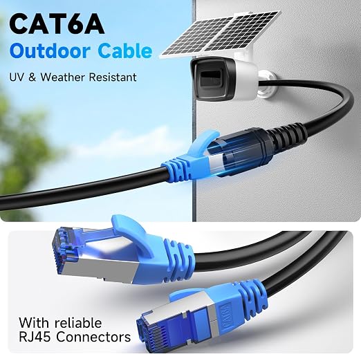Cat6A Outdoor Ethernet Cable 125 ft Supports POE, 23AWG 550MHz high-Speed CAT6A - Image 3