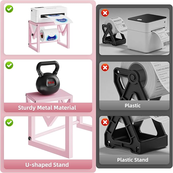 Marbrasse Label Holder for Rolls and Fanfold Labels, Metal Label Printer Holder - Image 4