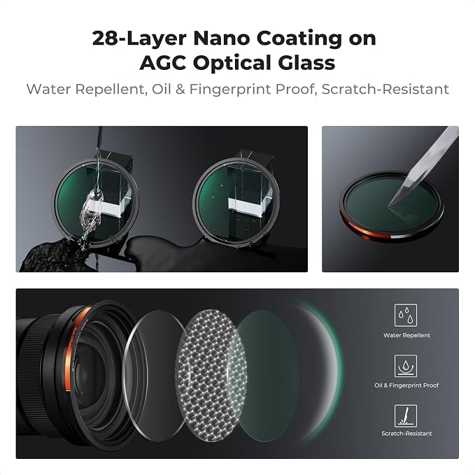 K&F CONCEPT 49mm Magnetic 1s Swap 5-Pack: CPL + VND2-32 + Black Diffusion 1/4 + - Image 4