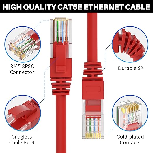 Kxable Cat5e Ethernet Cable 100 FT, Cat 5e Internet Cable, Standard RJ45 - Image 2