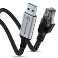 USB to Ethernet Cable 5 FT, USB 3.0 A to RJ45 Male Nylon Adapters, Gigabit by DUTEVOLNS