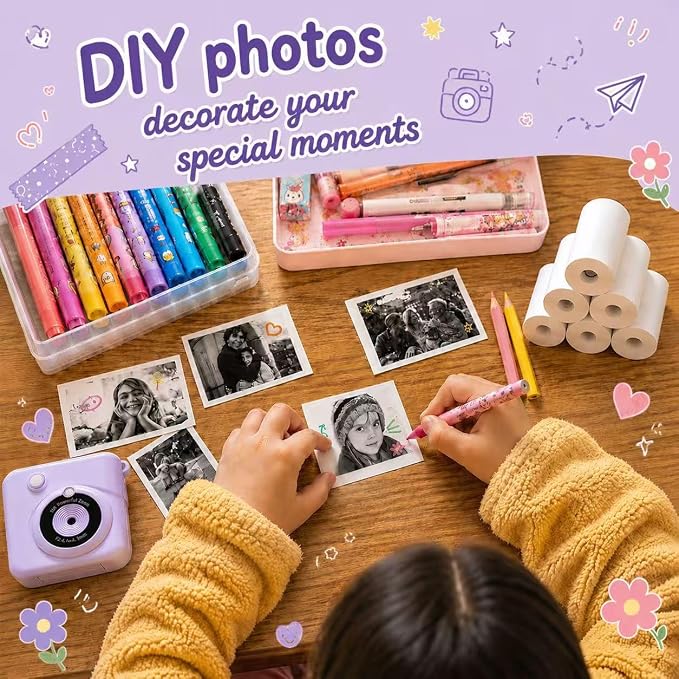 12 Rolls Kids Camera Instant Print Paper Refill-Popikcal Thermal Printer Camera - Image 5