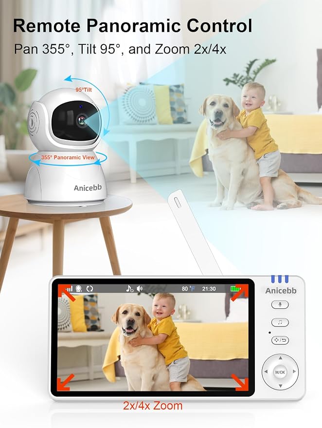 5" HD Video Baby Monitor with 2 Camera and Audio, No WiFi Hack-Proof Security - Image 4