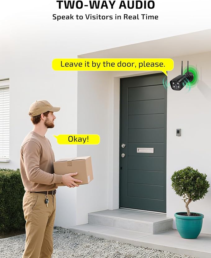 《Dual Antennas & 130°Wide Angle》Wireless Security Camera System Outdoor - Image 4