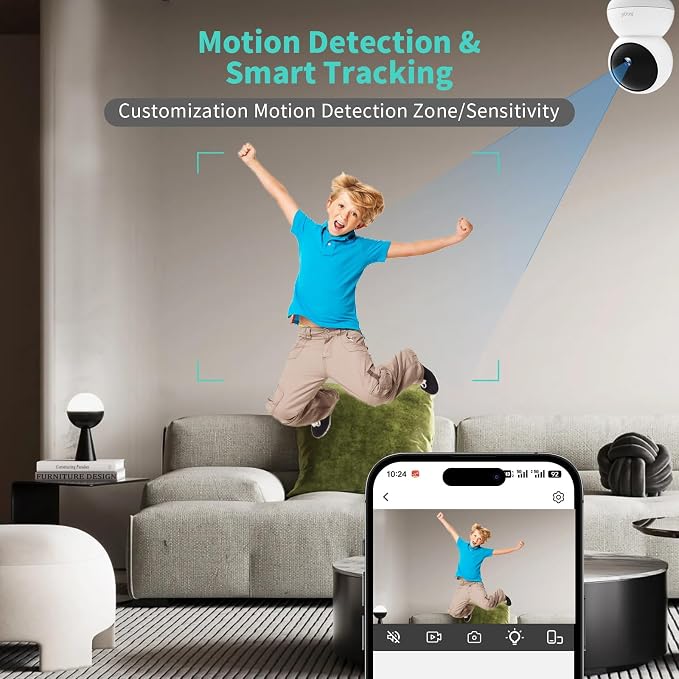 Alaga 3K Indoor Security Camera, 5G and 2.4G WiFi, 360° Pan and Tilt, AI Human - Image 6