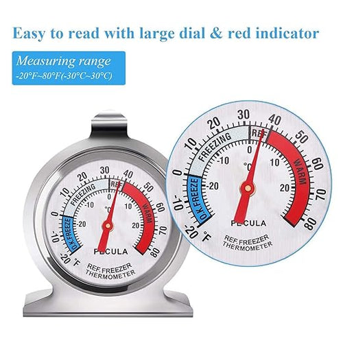 2 Pack Refrigerator Thermometer, 30-30°C/20-80°F, Classic Fridge Thermometer - Image 2