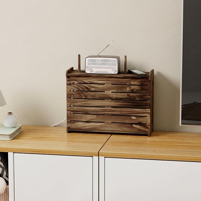 Wooden WiFi Router Storage Box Hider Shelf, Decorative Projector Box Hider Rack - Image 5