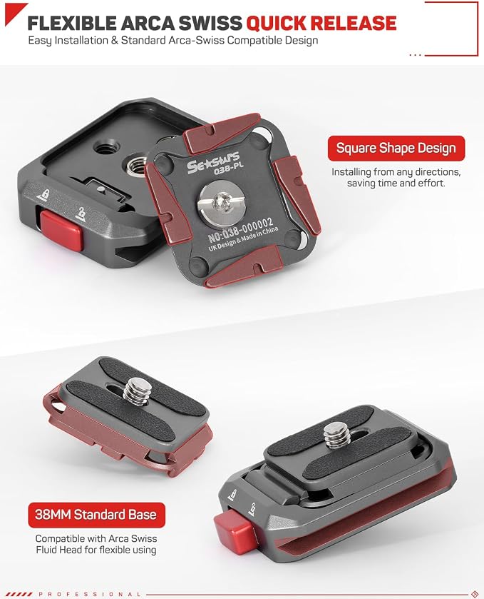 IFOOTAGE Q38-PL Quick Release Plate, Camera Quick Release Plate, Tripod Mount - Image 7