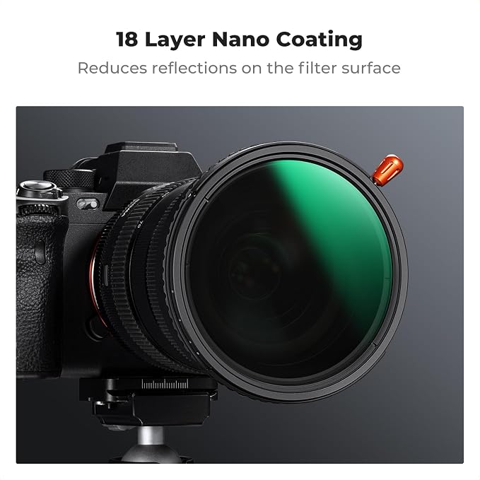 K&F CONCEPT 58mm Black Diffusion Mist Effect 1/4 & Variable ND2-32 & Circular - Image 6
