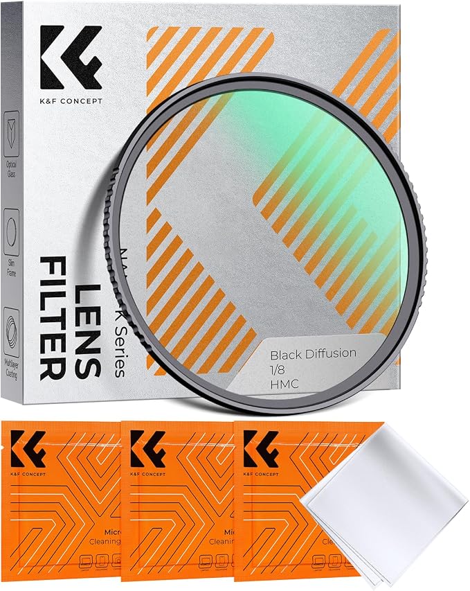 K&F Concept 82mm Black Diffusion 1/8 Filter, Mist Dreamy Cinematic Effec Filter by KFCONCEPT