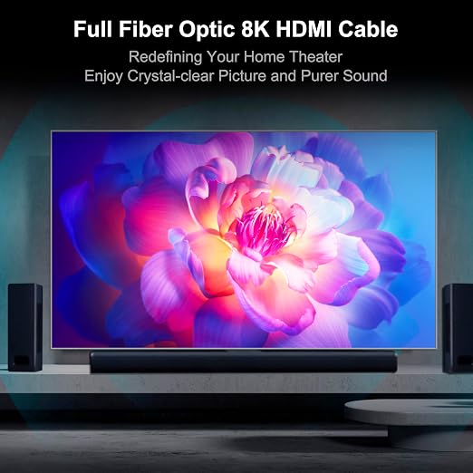 RUIPRO 8K Detachable Full Fiber Optic Armored HDMI 2.1 Cable 50FT, Ultra High - Image 8