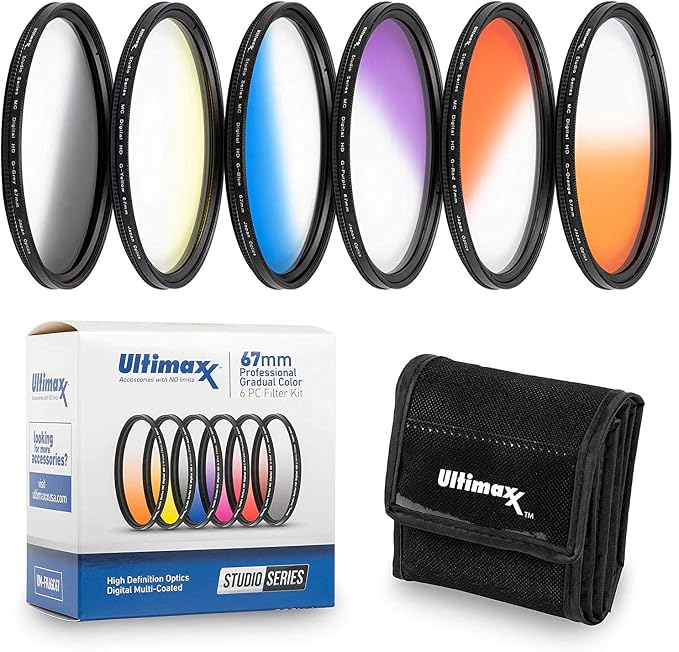 58MM Ultimaxx Six Piece Gradual Color Filter Kit by Ultimaxx