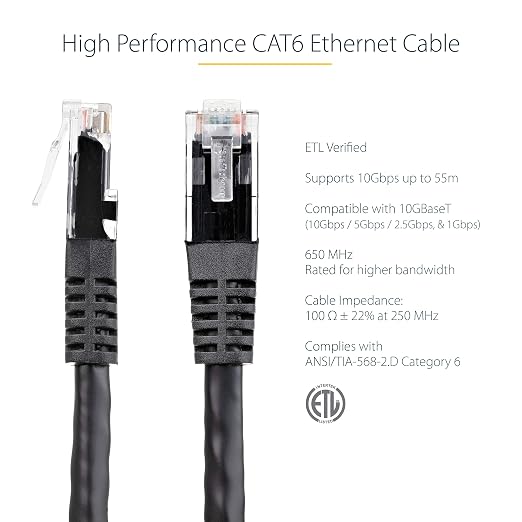 StarTech 10ft CAT6 Ethernet Cable - Image 2